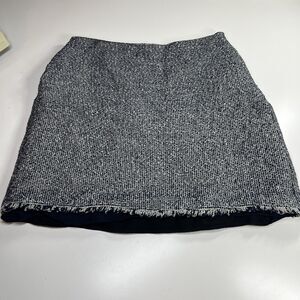 Banana Republic Blue White Tweed Pocket Fringe Elegant Work Skirt Size 4